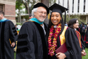 USC Professor Robert Adamik celebrates commencement with an MS in Human Resource Management Graduate