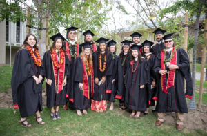Group photo of USC Bovard College MS in Human Resource Management graduates at 2018 commencement 